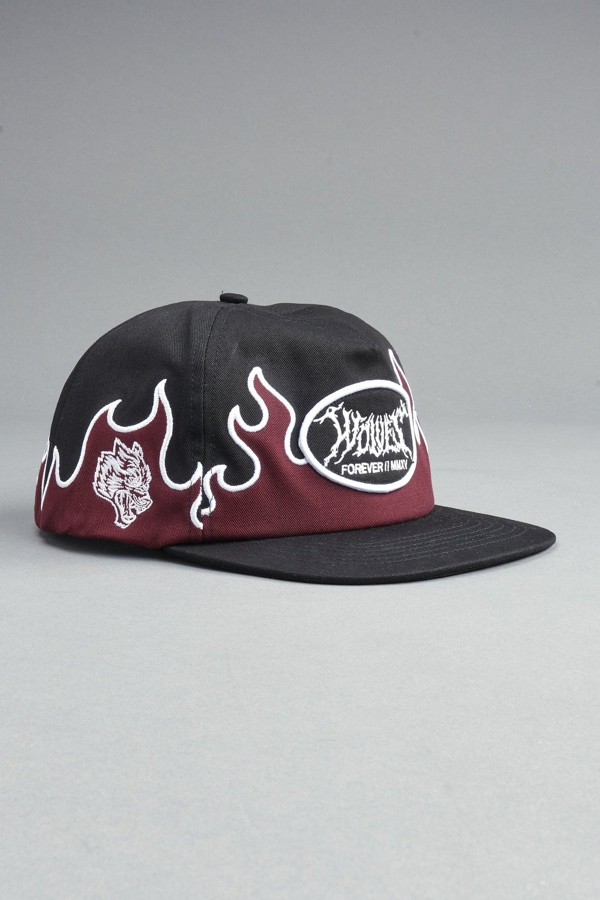 Mori Flames Vintage 5 Panel In Black/Oxblood
