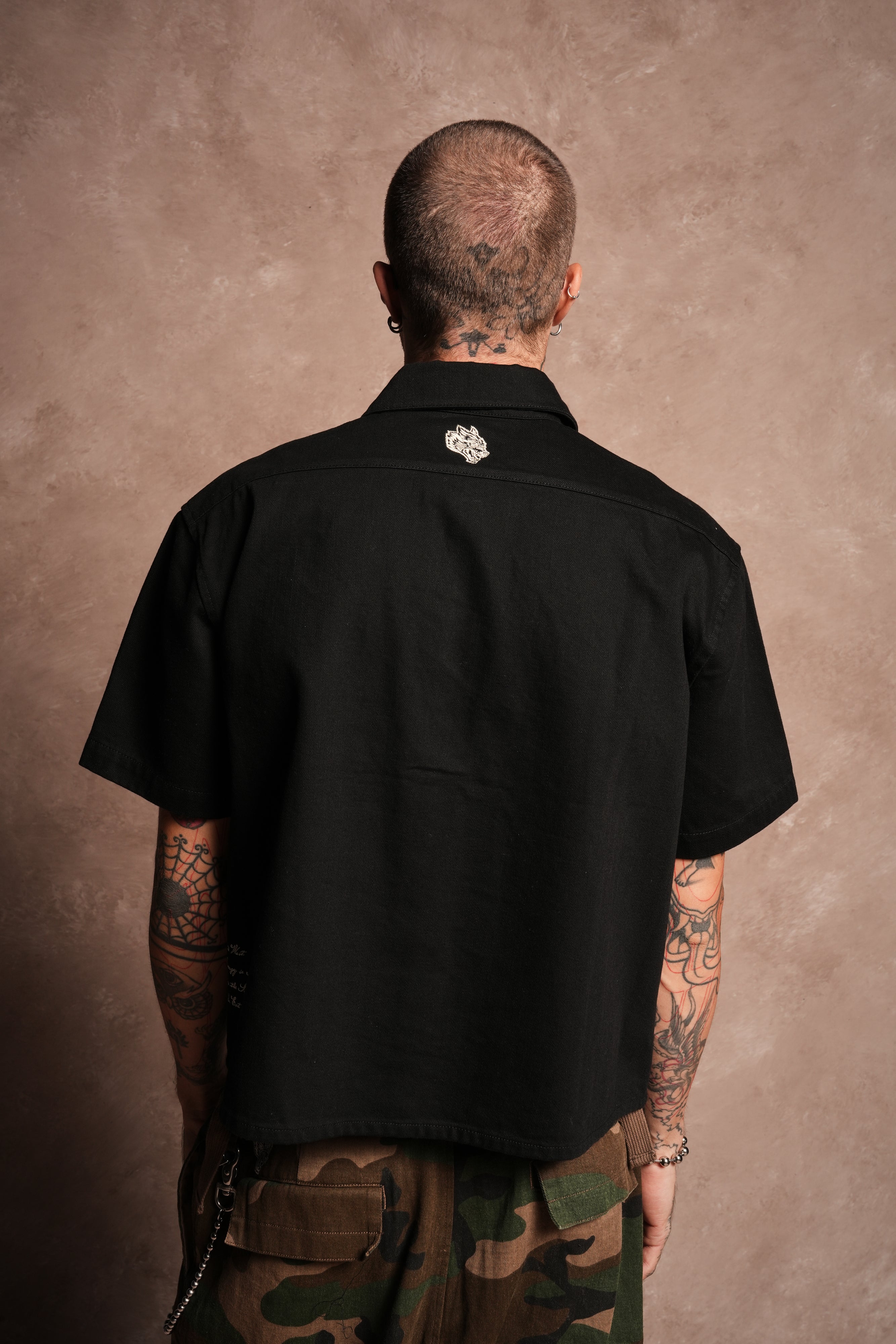 Big Bad Wolf Vinny Button Up Shirt in Black