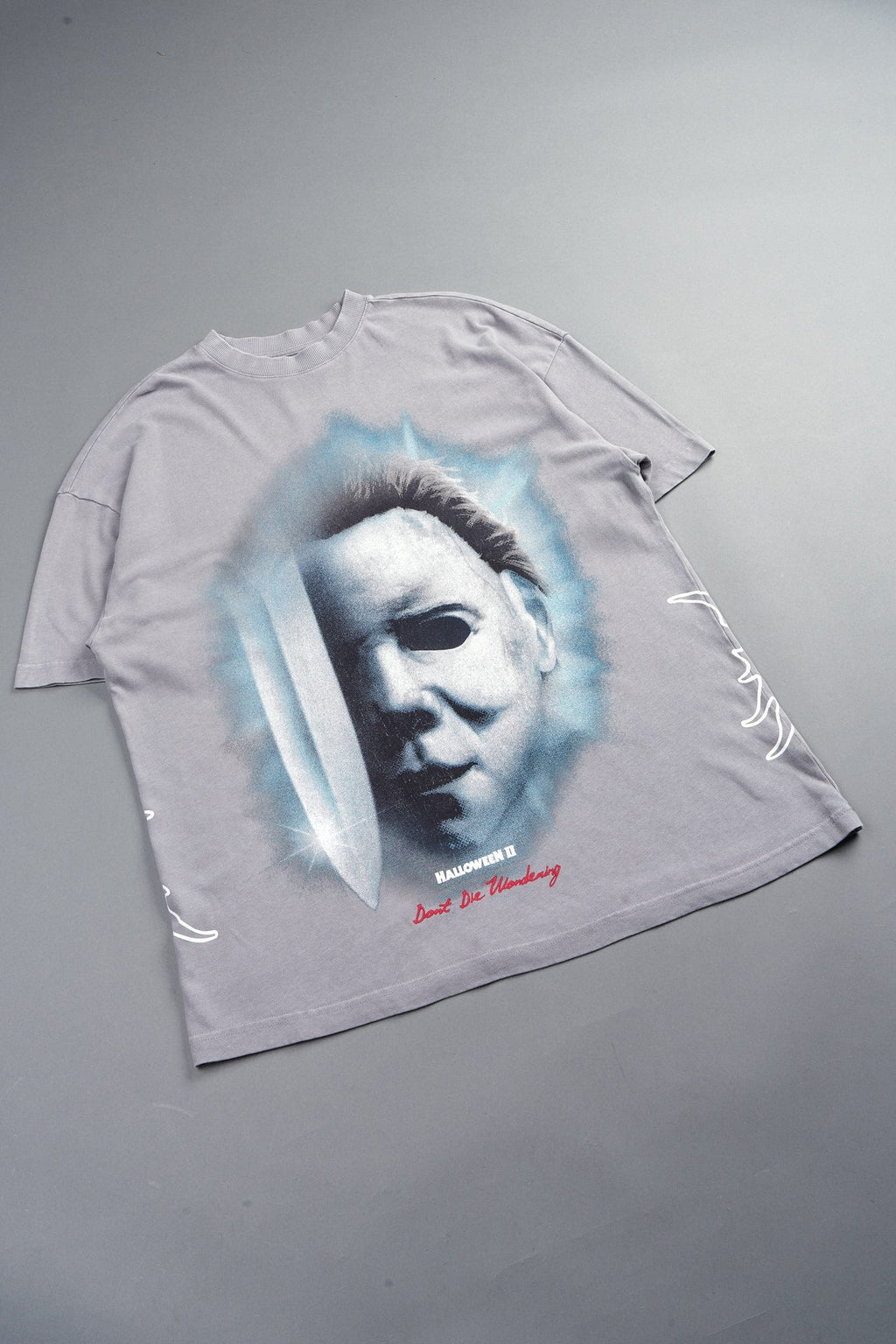 Night Blade Premium Oversized Tee In Dove Gray