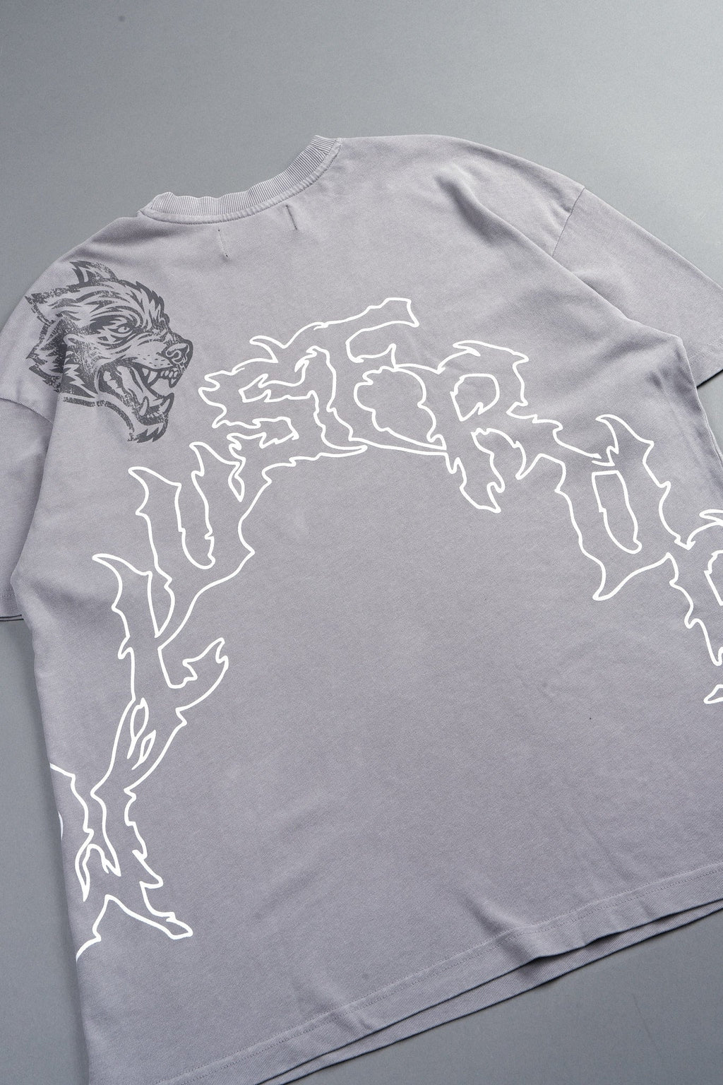Night Blade Premium Oversized Tee In Dove Gray
