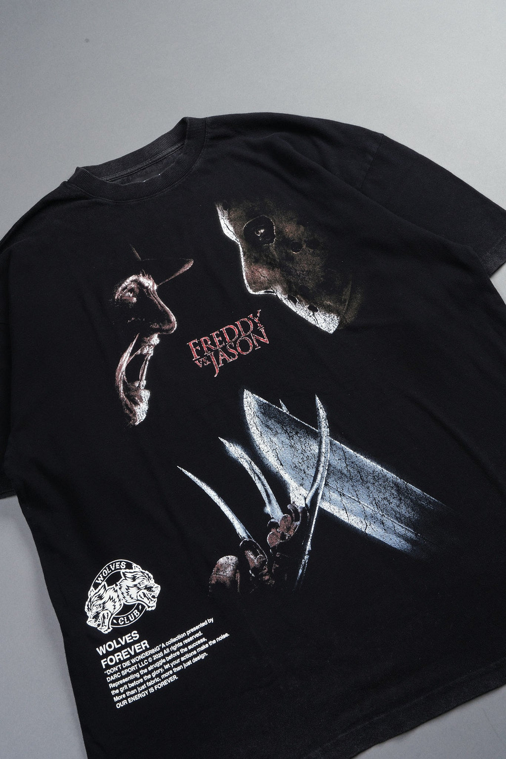 Freddy Vs Jason Premium Oversized Tee In Black