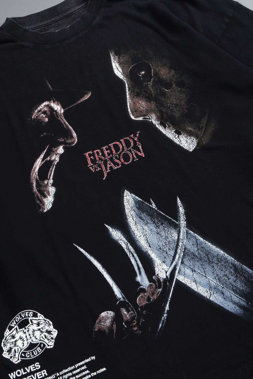 Freddy Vs Jason Premium Oversized Tee In Black