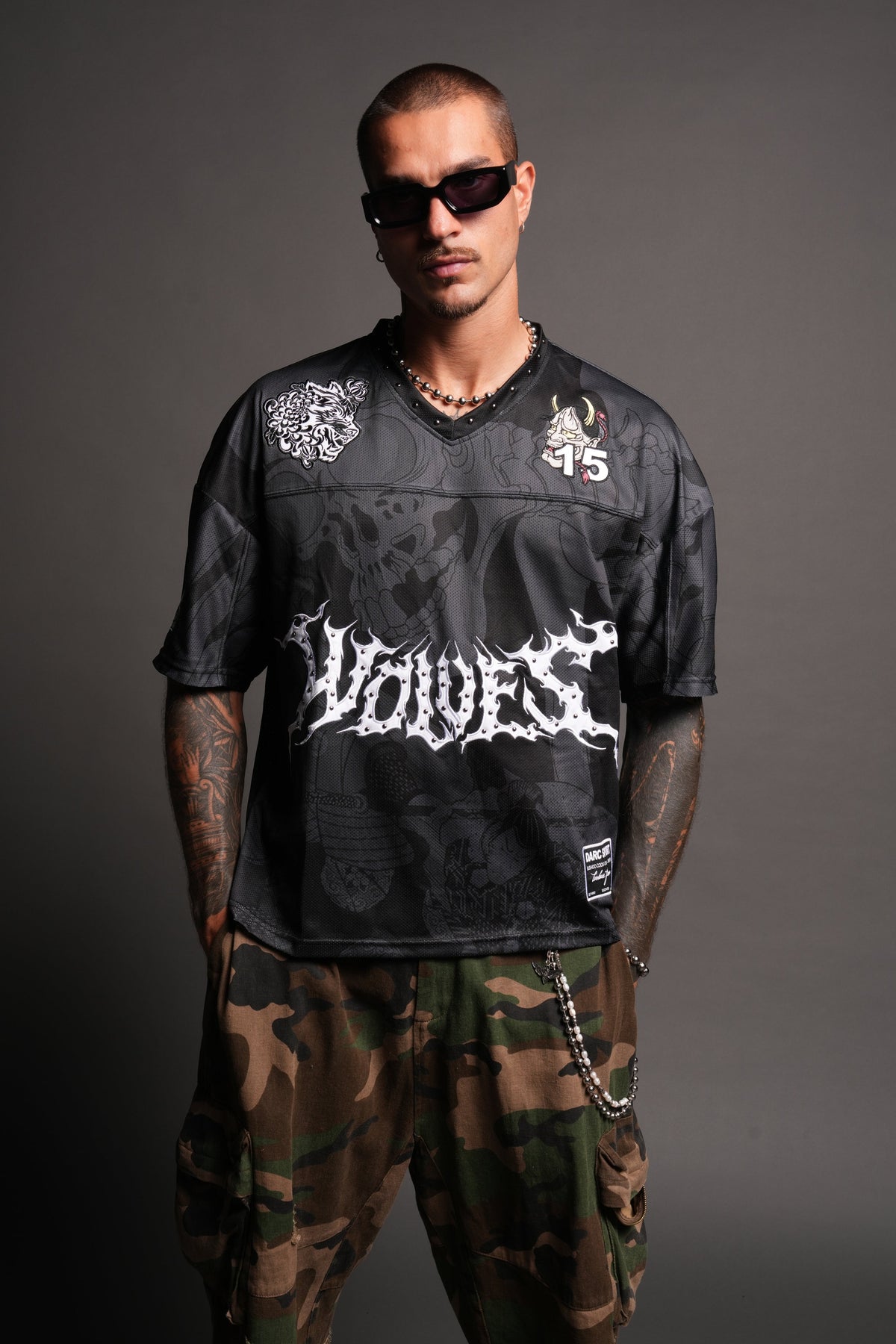 Gashadokuro Emmitt Football Jersey in Black — imagem 4