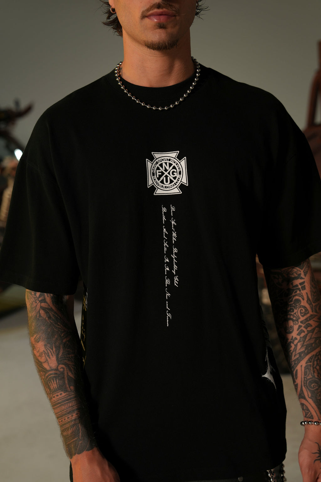 Born Warrior "Side By Side" Series Premium Tee in Black — imagem 3