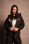 Wolves Chopper Anya Premium Double Zip Hoodie in Darc Brown Leopard