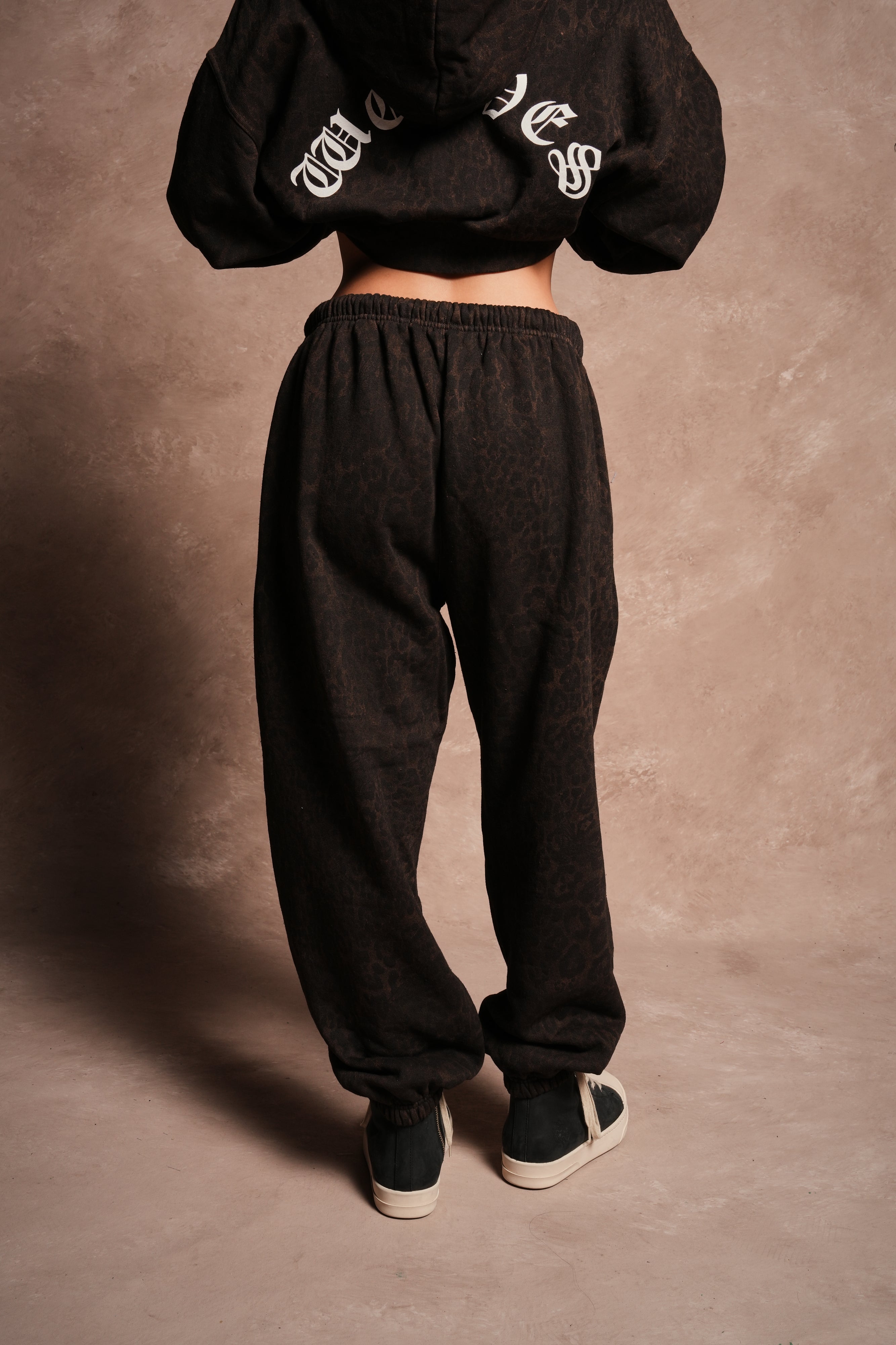 Dual Premium Lounger Sweatpants in Darc Brown Leopard