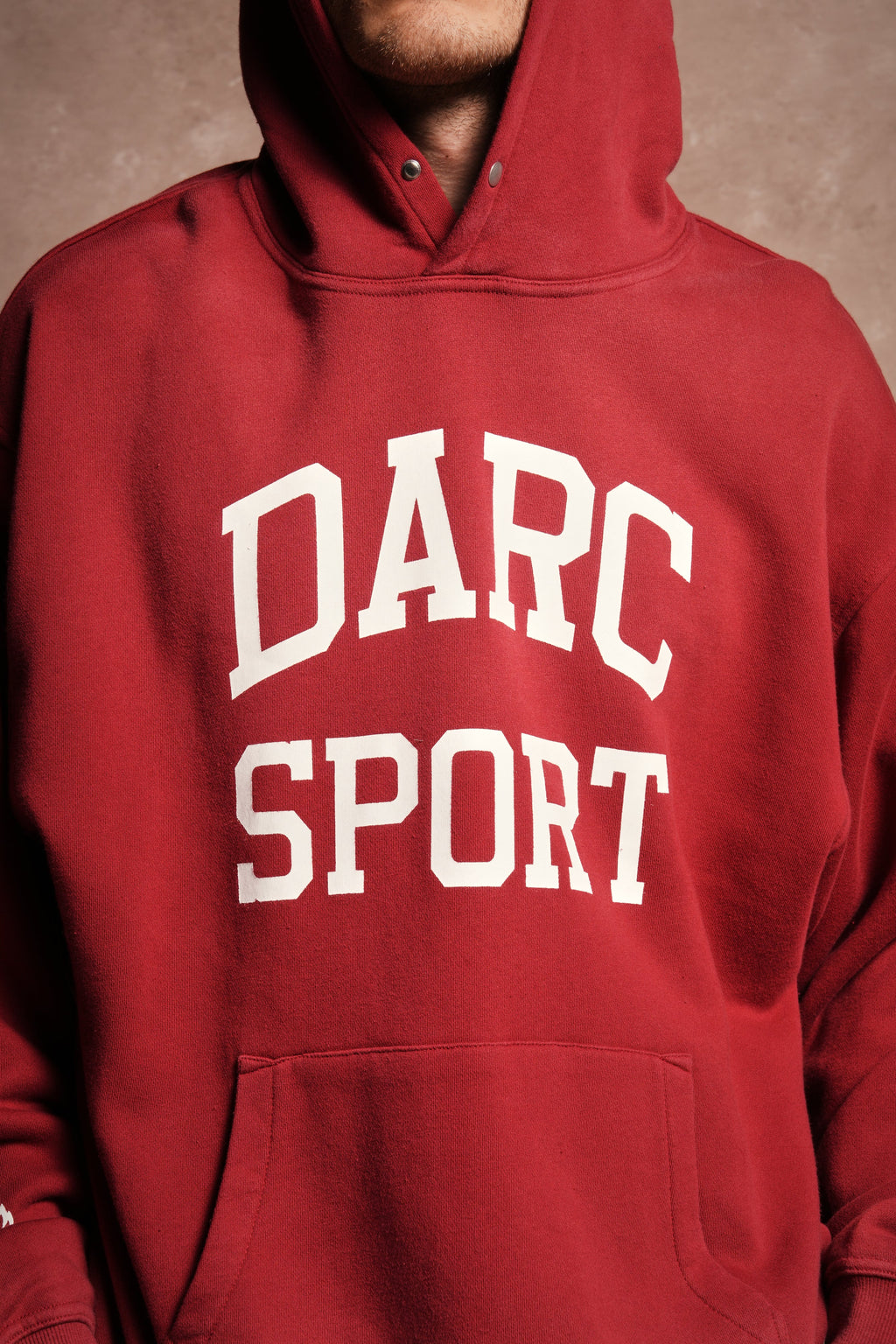 Darc Sport Is Forever Pierce Hoodie in Carmine Red Drift Wash