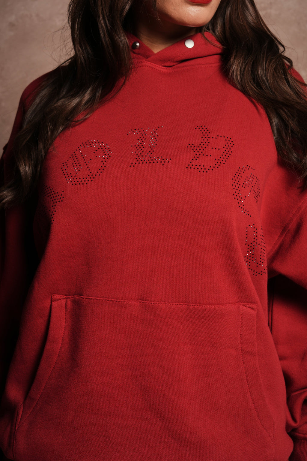 Watch Her Shine Pierce Hoodie in Carmine Red
