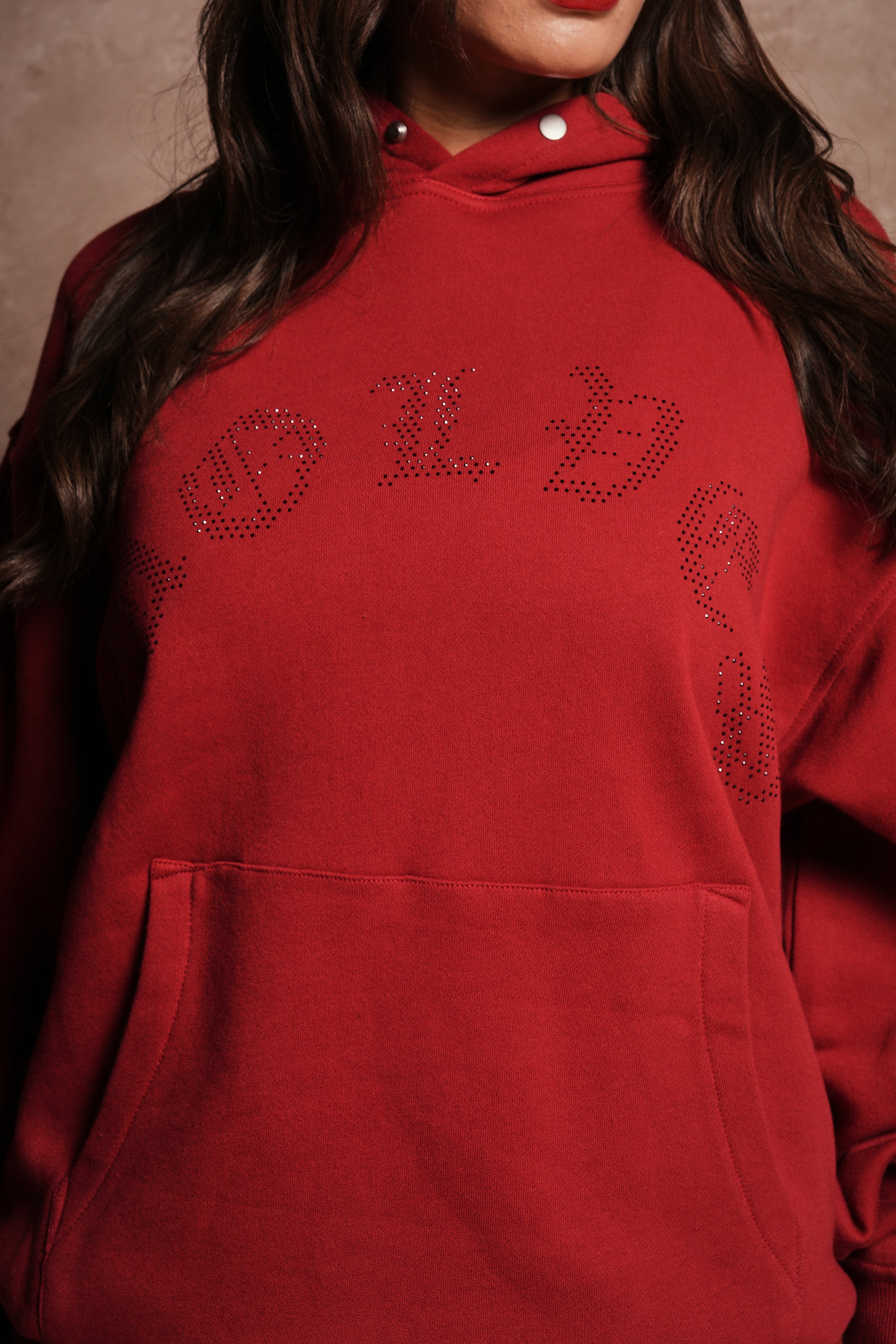 Watch Her Shine Pierce Hoodie in Carmine Red