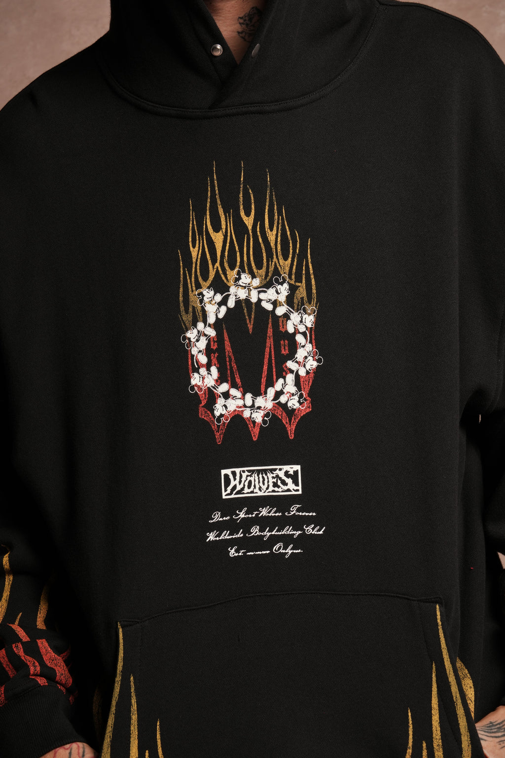 Mickey Forever Pierce Hoodie in Black