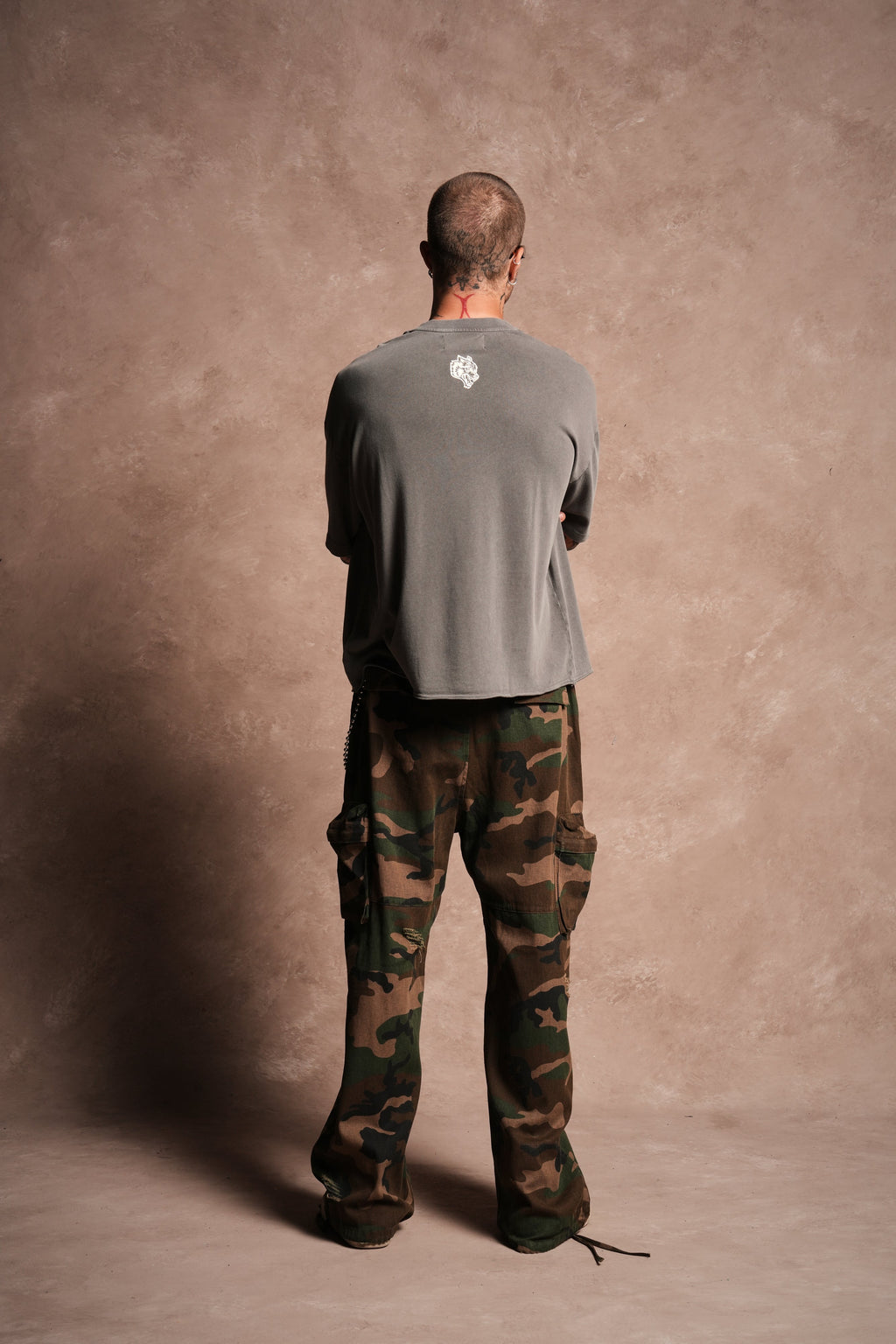 Mickey Mouse Hesh Premium Raw Hem Box Cut Tee in Slate Gray