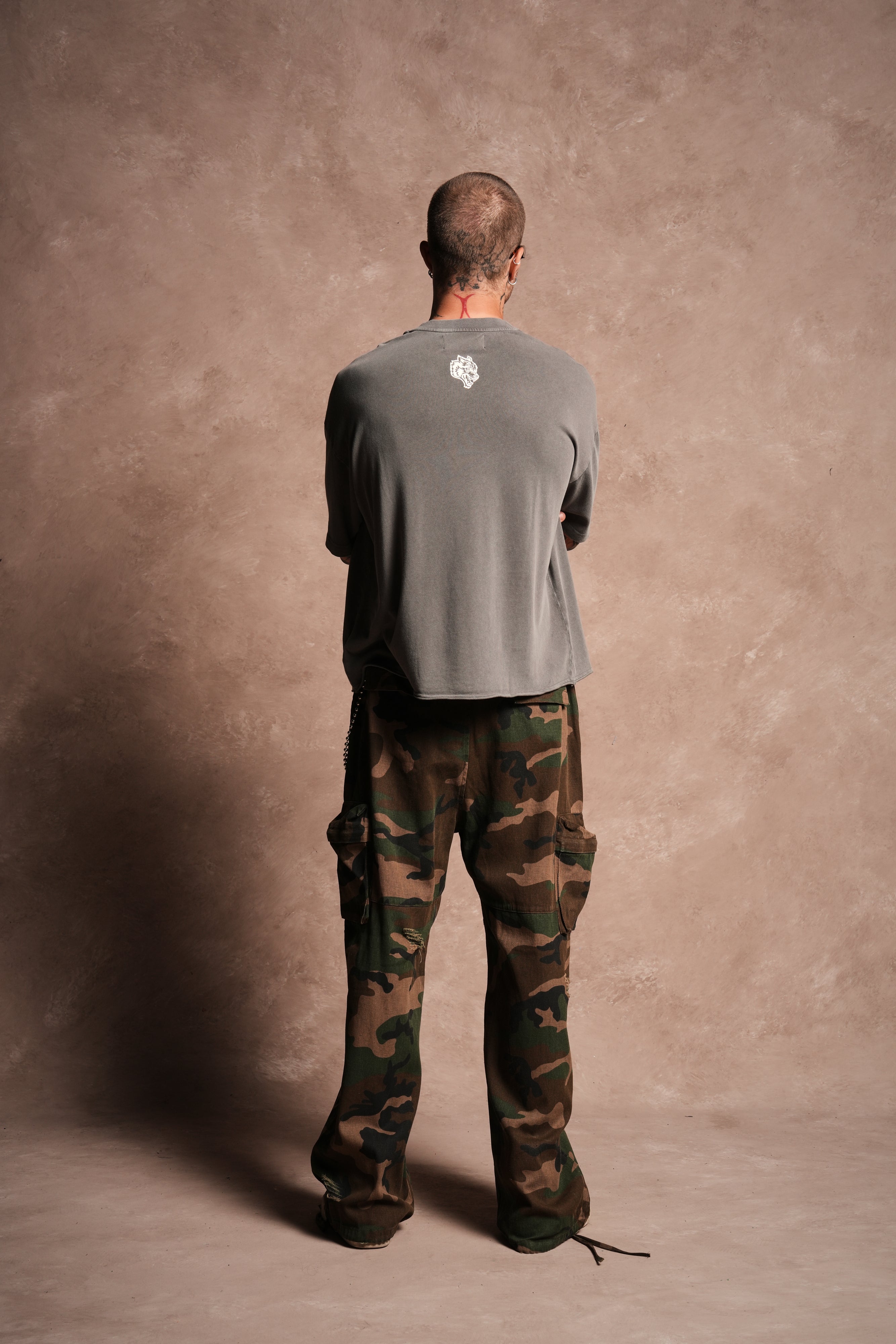 Mickey Mouse Hesh Premium Raw Hem Box Cut Tee in Slate Gray