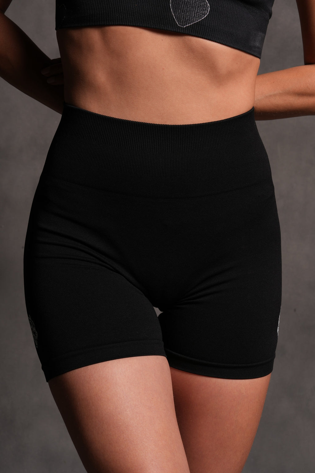 Dual "Stella" Soft Seamless Shorts in Black