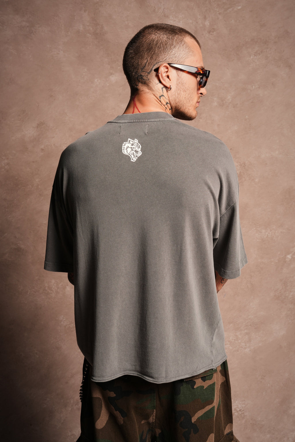 Mickey Mouse Hesh Premium Raw Hem Box Cut Tee in Slate Gray