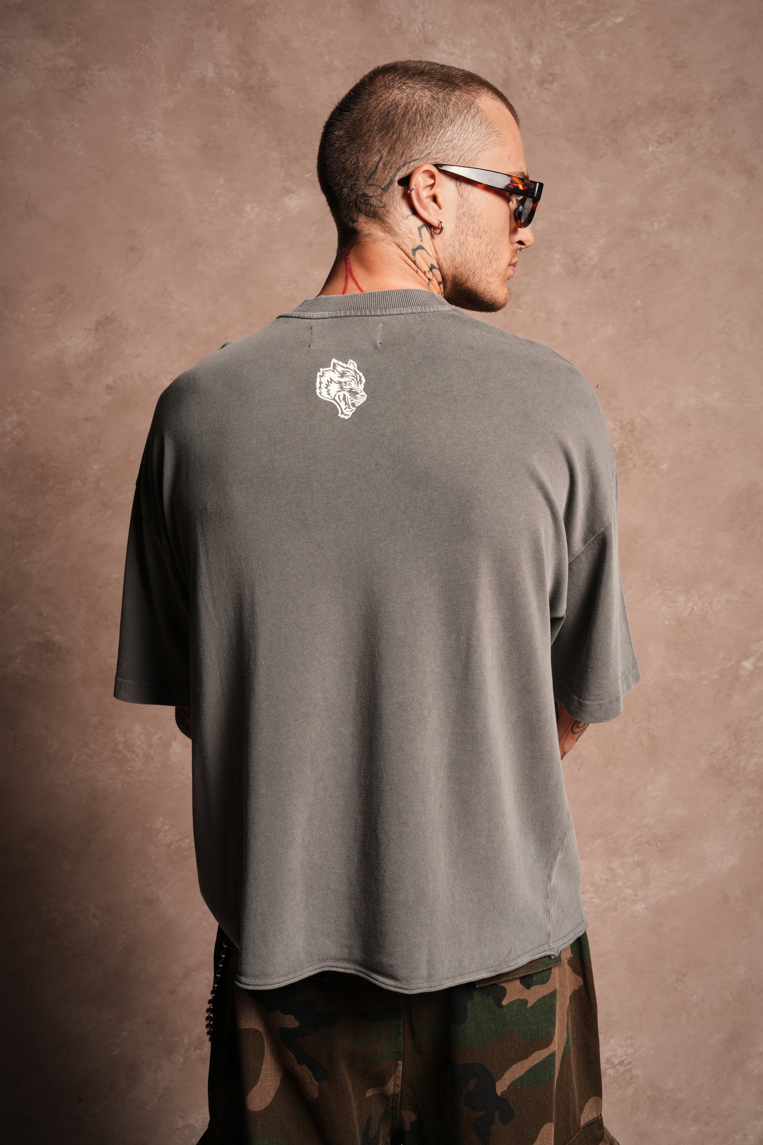 Mickey Mouse Hesh Premium Raw Hem Box Cut Tee in Slate Gray