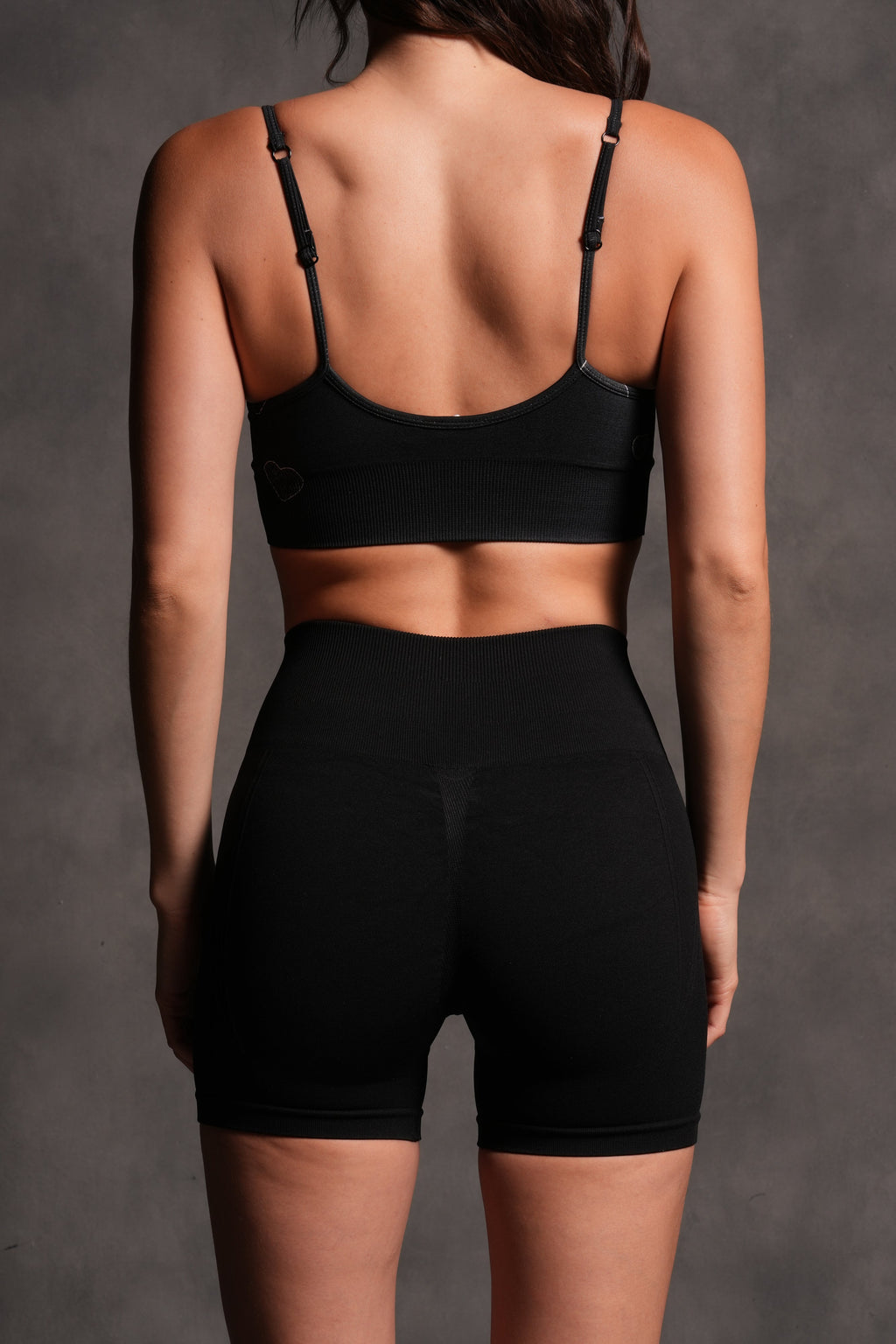 Dual "Stella" Soft Seamless Shorts in Black