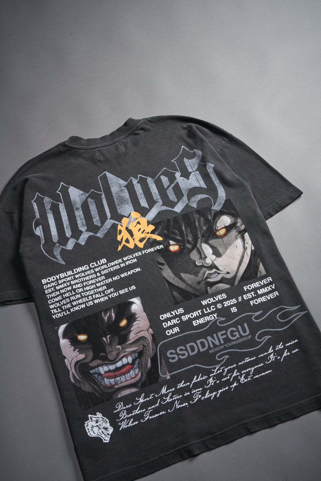 Hanma Legacy "Premium" Oversized Tee in Wolf Gray — imagem 10