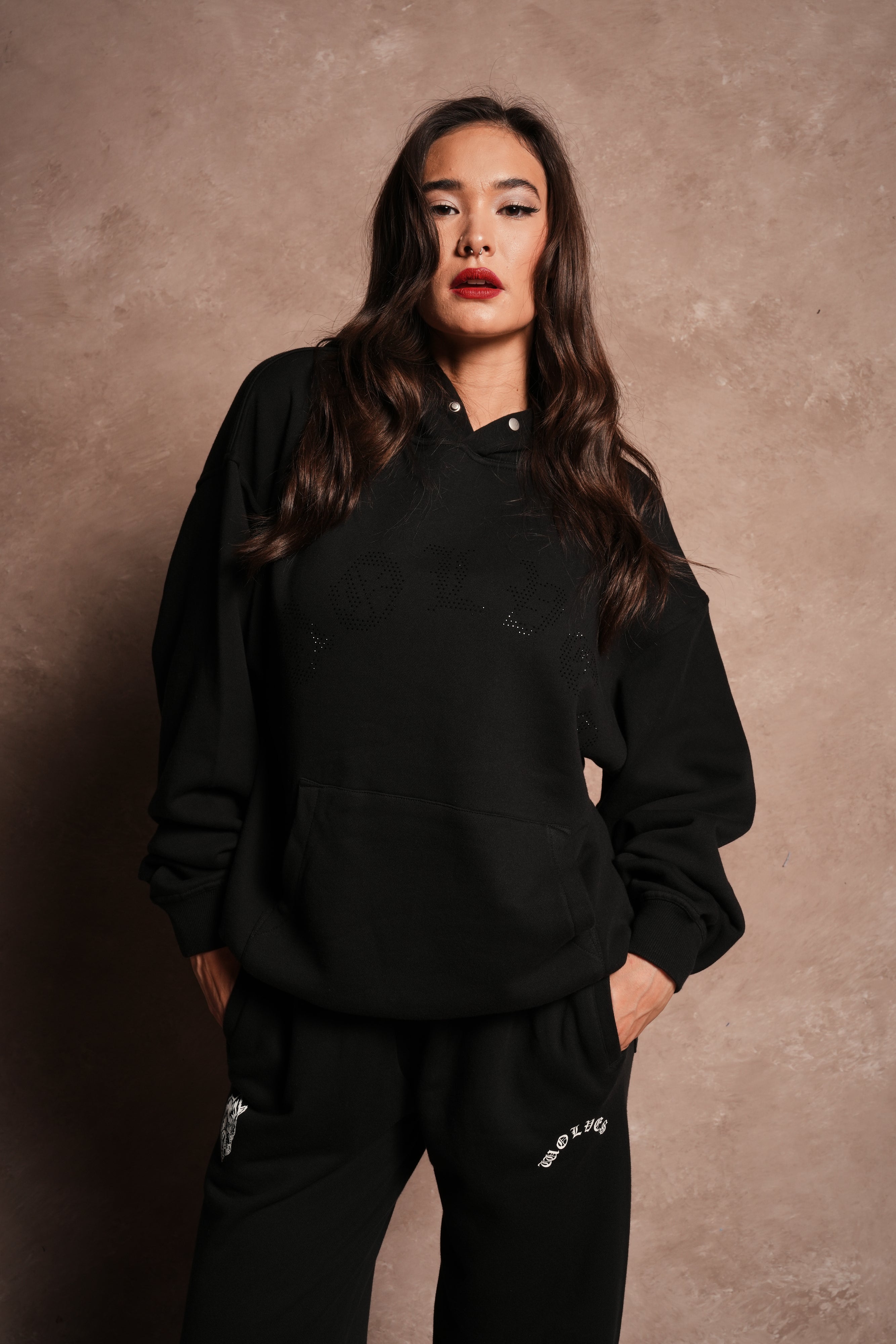 Watch Her Shine Pierce Hoodie in Black