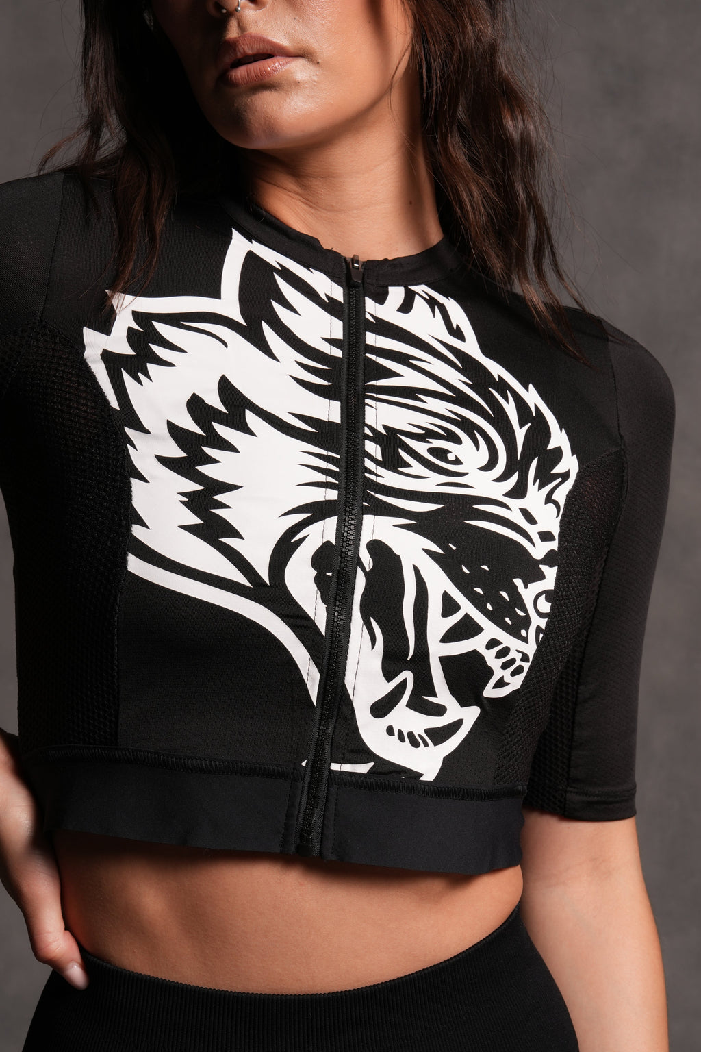 Big Wolf She Cycling Jersey in Black
