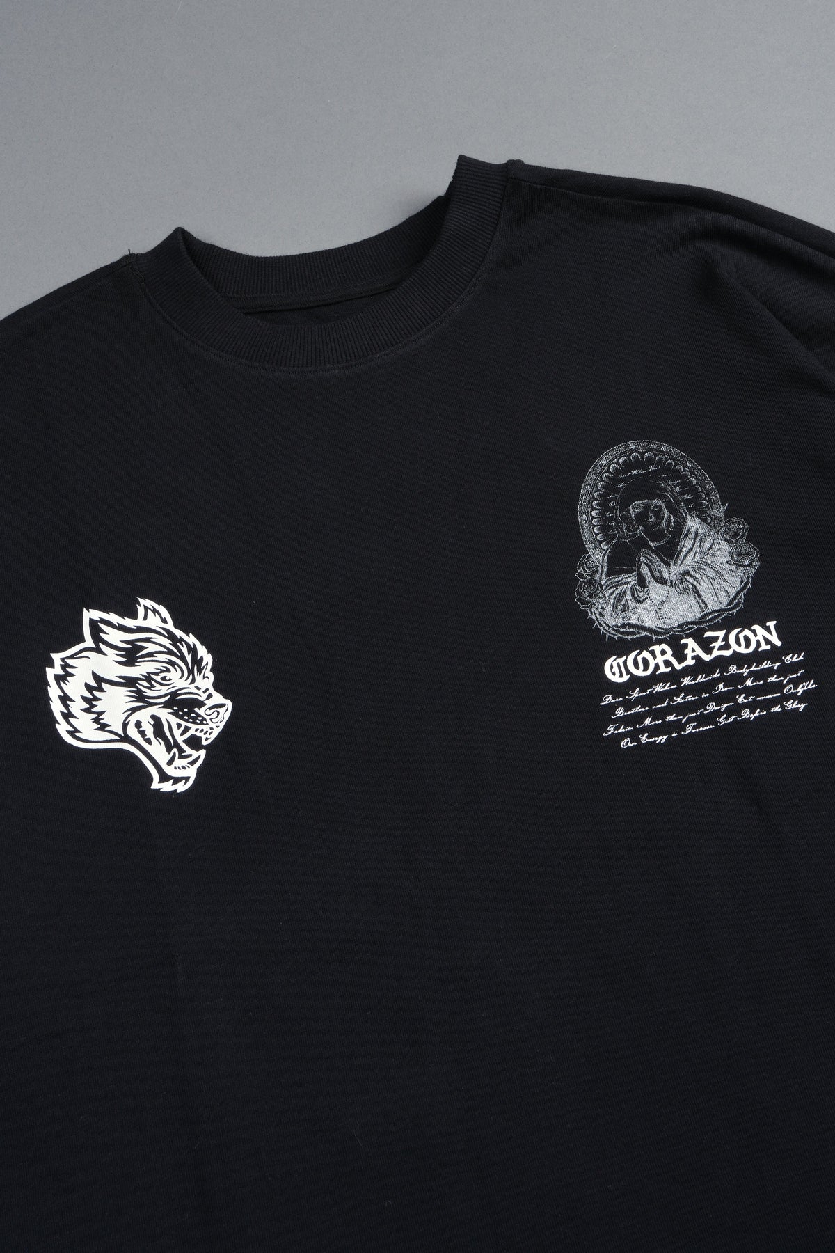 Sacred Lady Premium Oversized Tee In Black