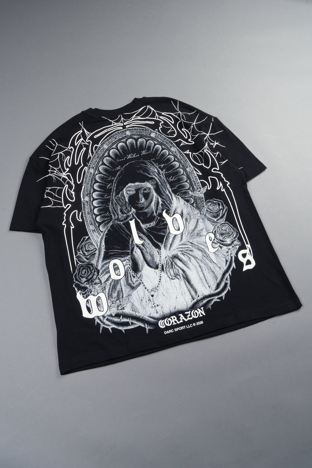 Sacred Lady Premium Oversized Tee In Black