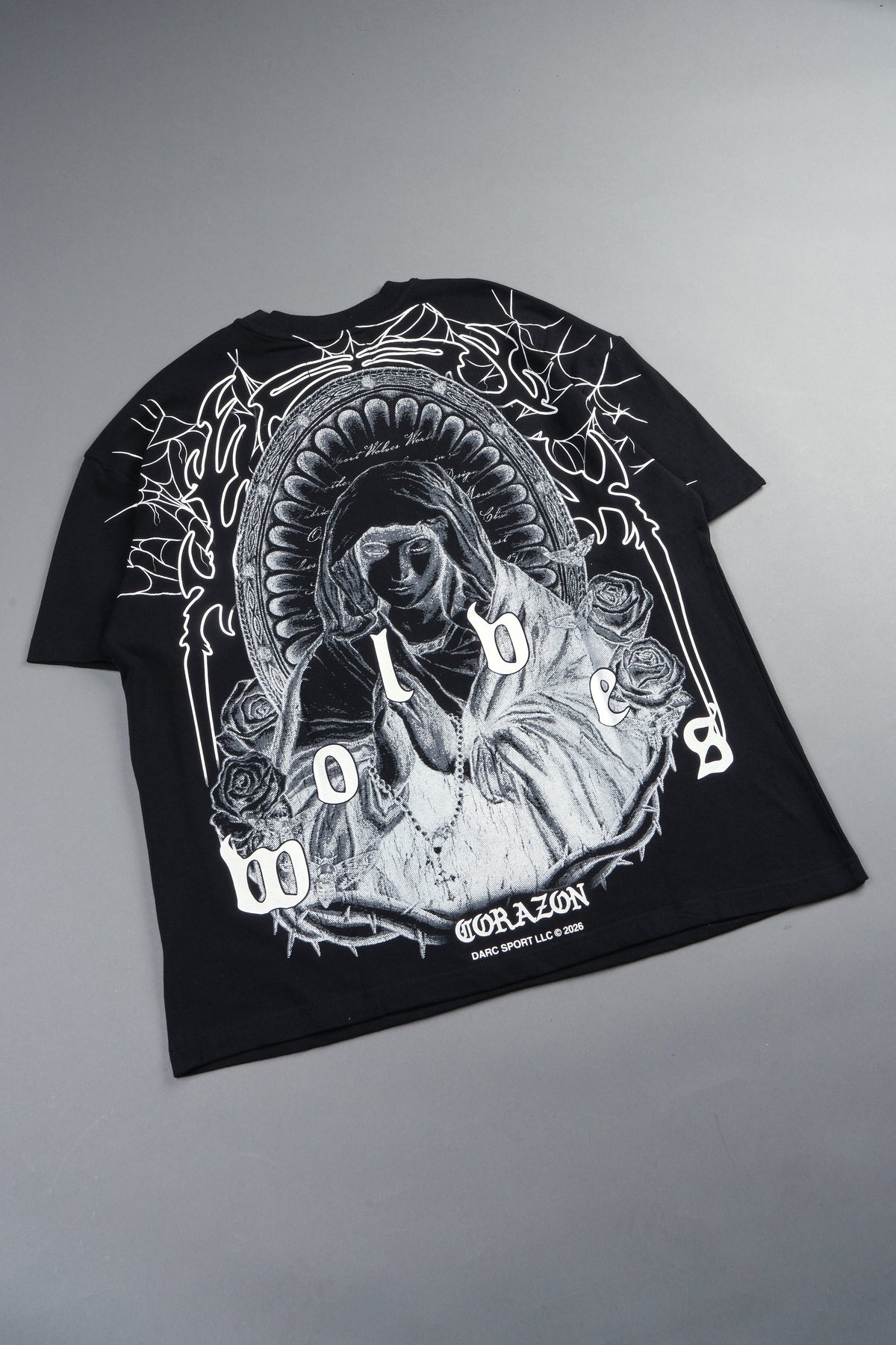 Sacred Lady Premium Oversized Tee In Black