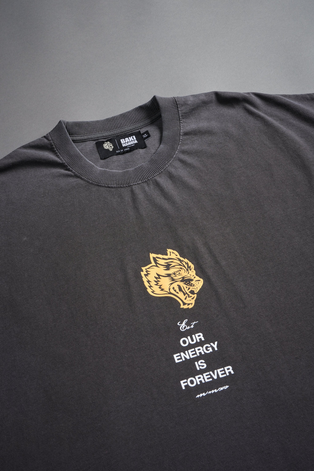 Hanma Legacy Grunge Cut-Off Tee in Wolf Gray — imagem 5