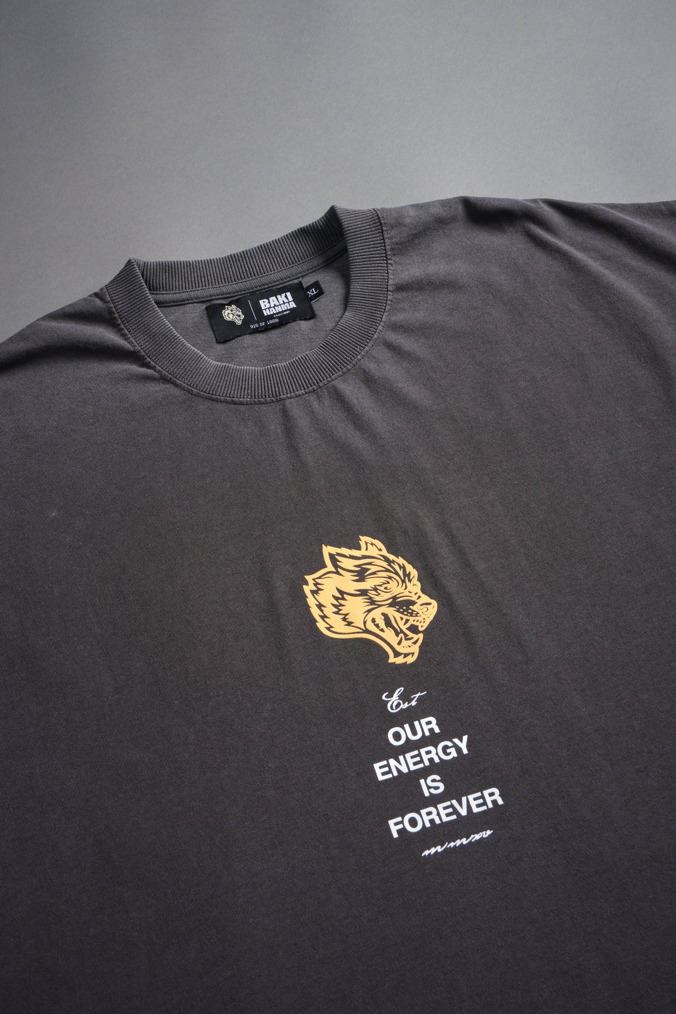 Hanma Legacy Grunge Cut-Off Tee in Wolf Gray — imagem 5