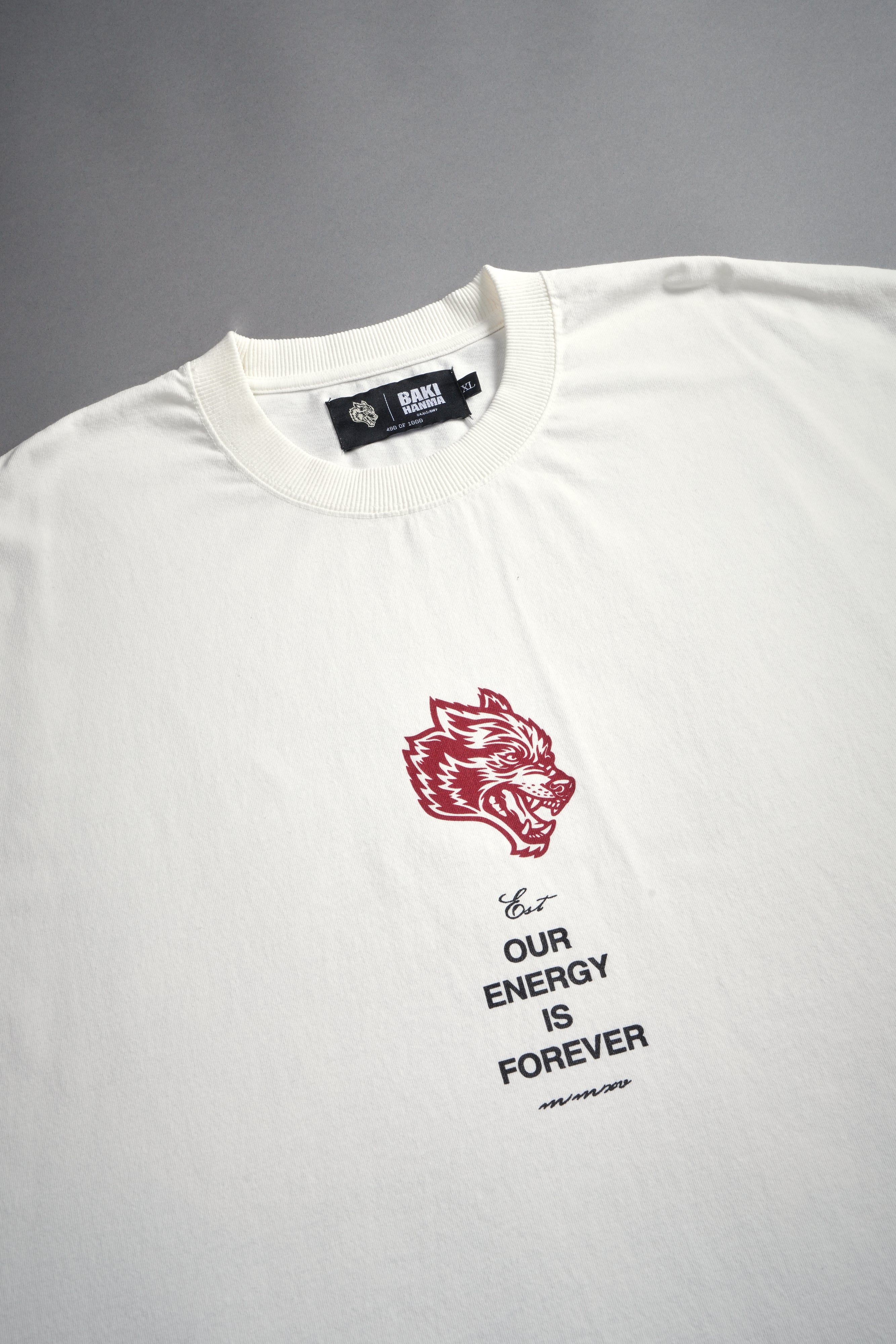 Hanma Legacy Grunge Cut-Off Tee in Cream — imagem 6