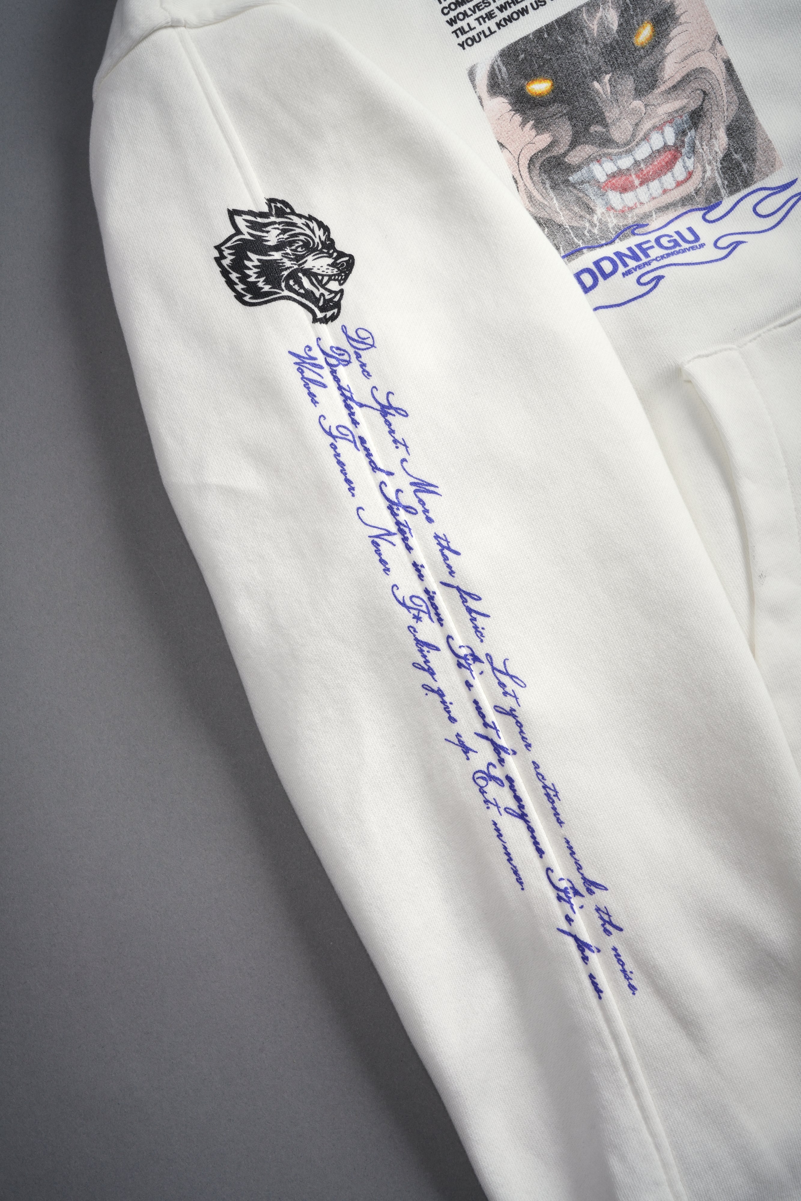 Hanma Legacy Darco Double Zip Hoodie in Cream — imagem 11