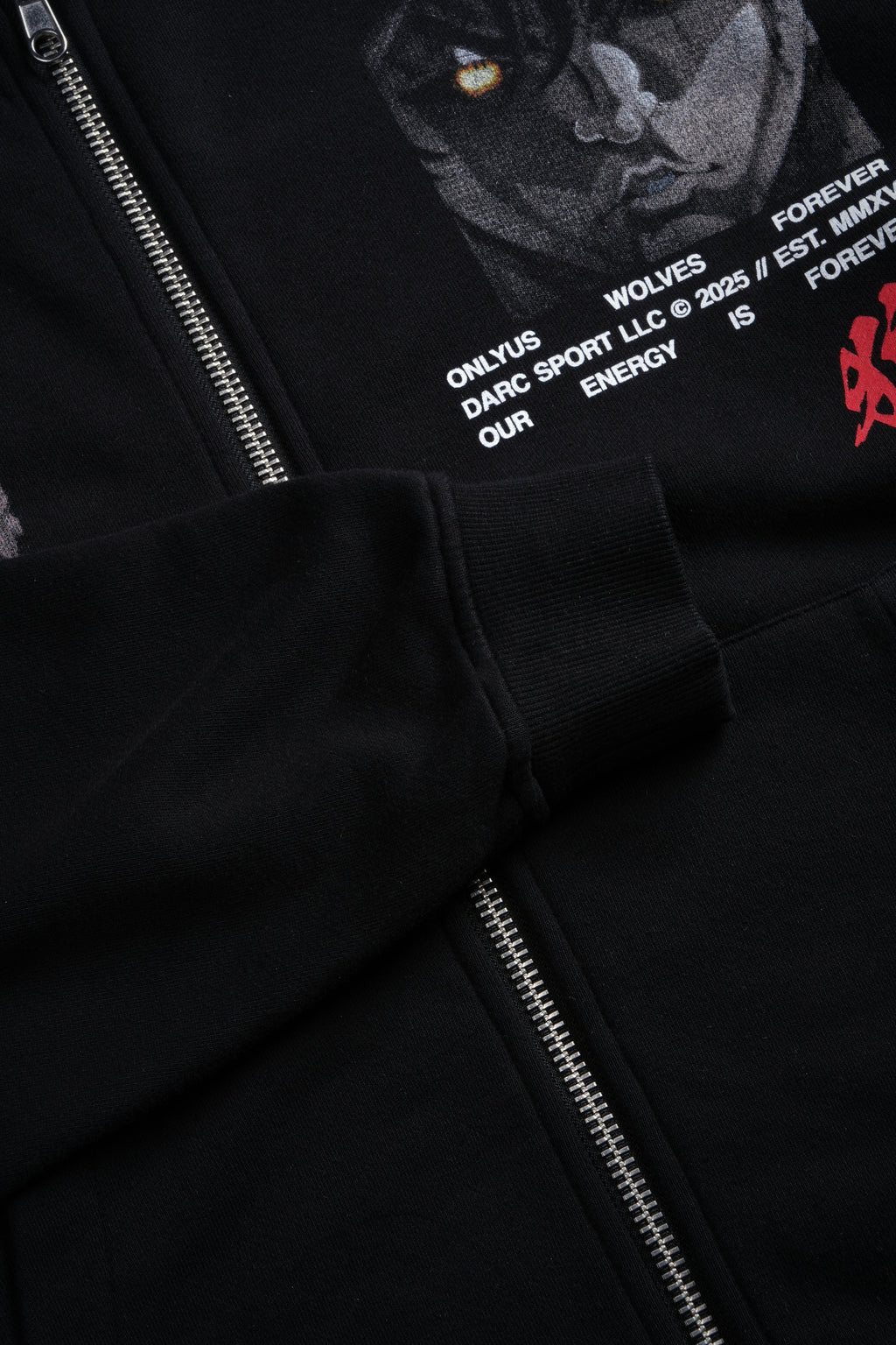 Hanma Legacy Darco Double Zip Hoodie in Black — imagem 10