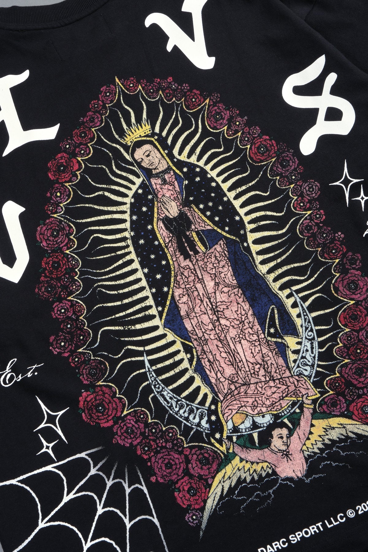 Dama De Las Rosas Premium Oversized Tee In Black