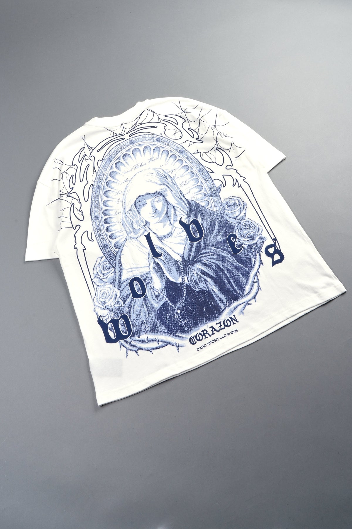 Sacred Lady Premium Oversized Tee In Cream