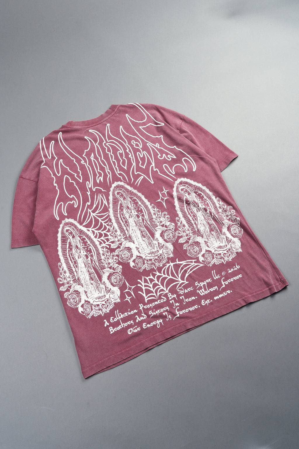 Her Prayer Premium Oversized Tee In Cherry Red