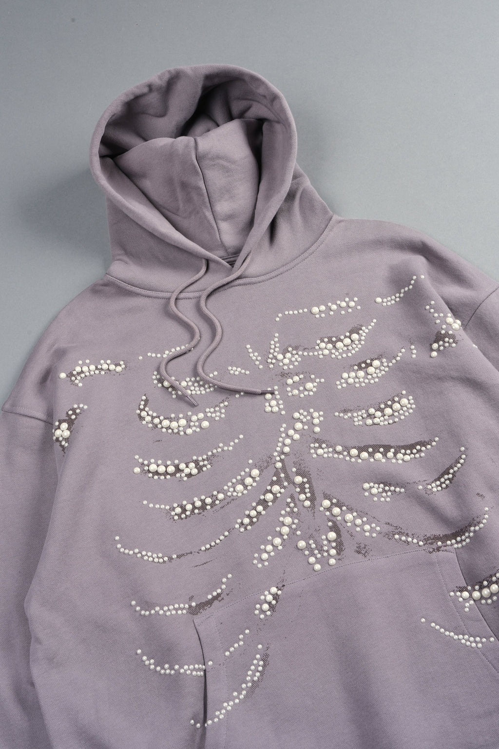 Bone Cage Bishop Hoodie In Pale Gray