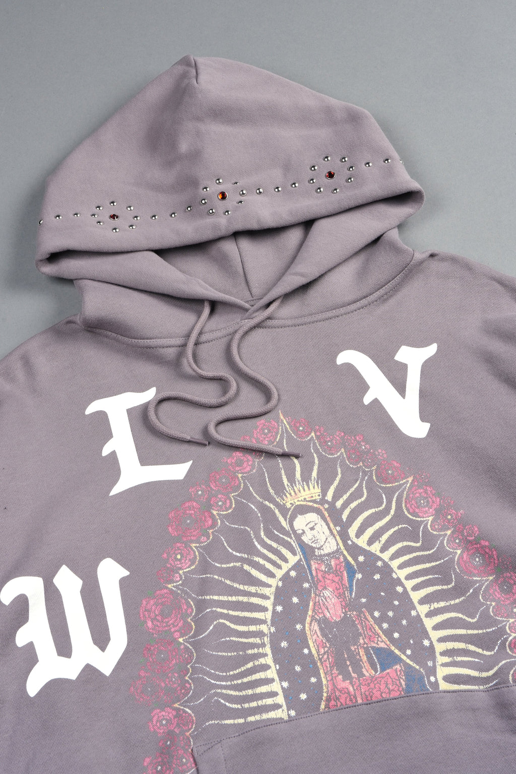 Dama De Las Rosas Bishop Hoodie In Pale Gray