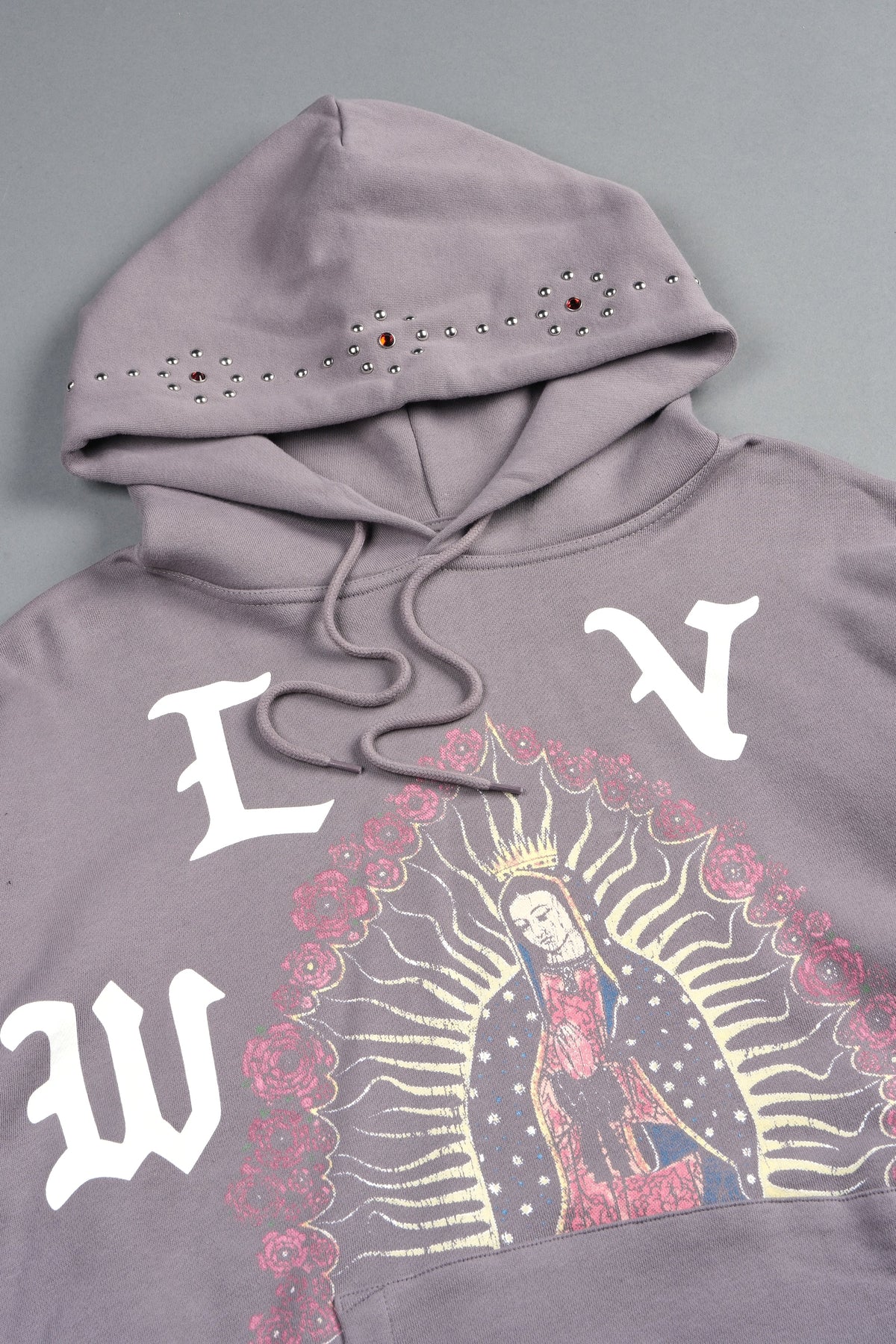 Dama De Las Rosas Bishop Hoodie In Pale Gray