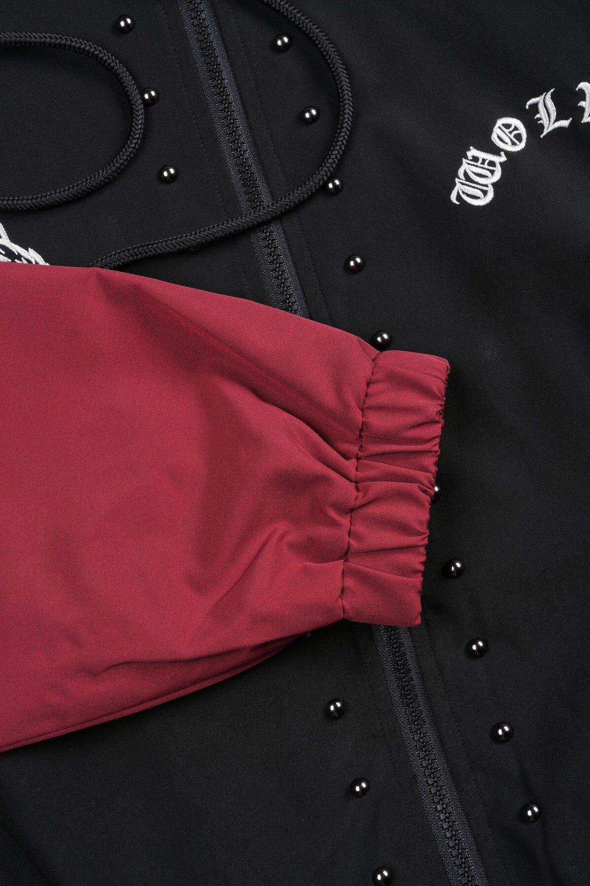 Lobo Chopper Brolic Track Jacket In Black/Cherry Red