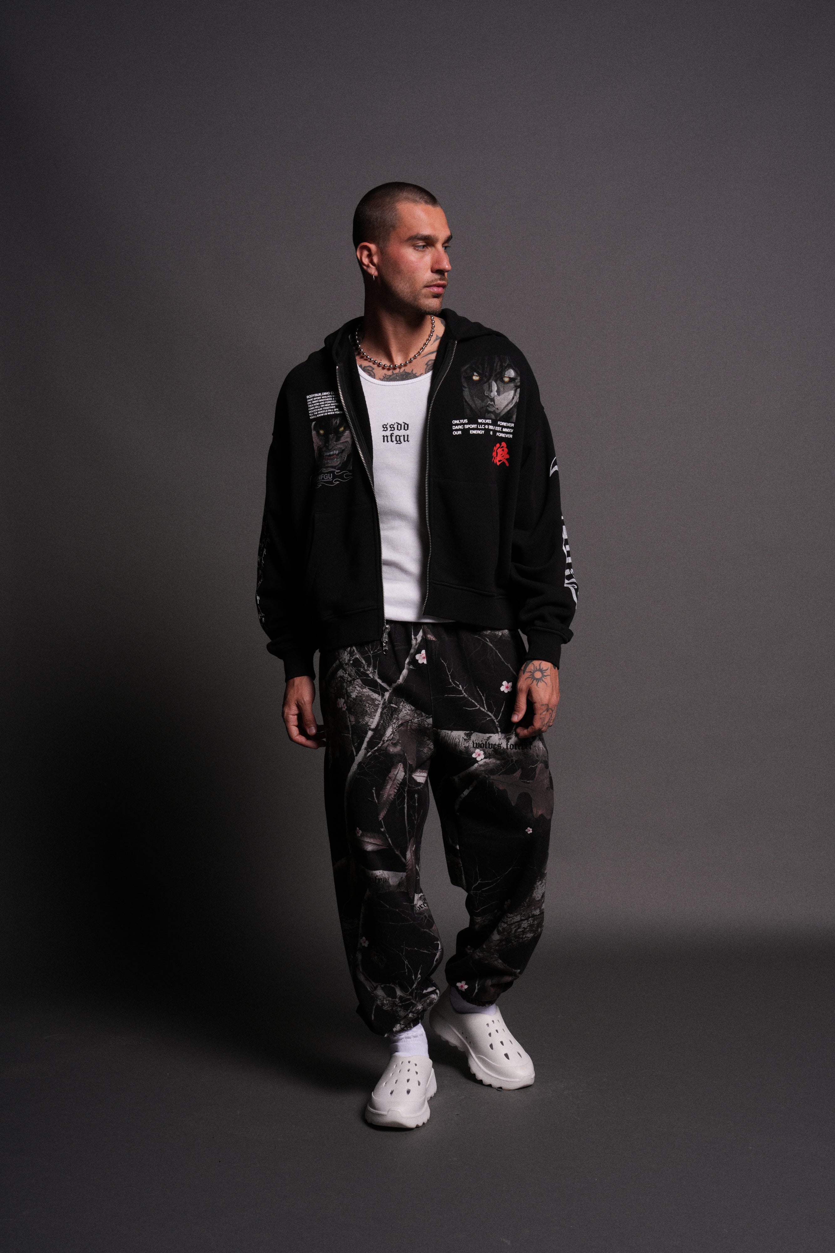 Hanma Legacy Darco Double Zip Hoodie in Black — imagem 4