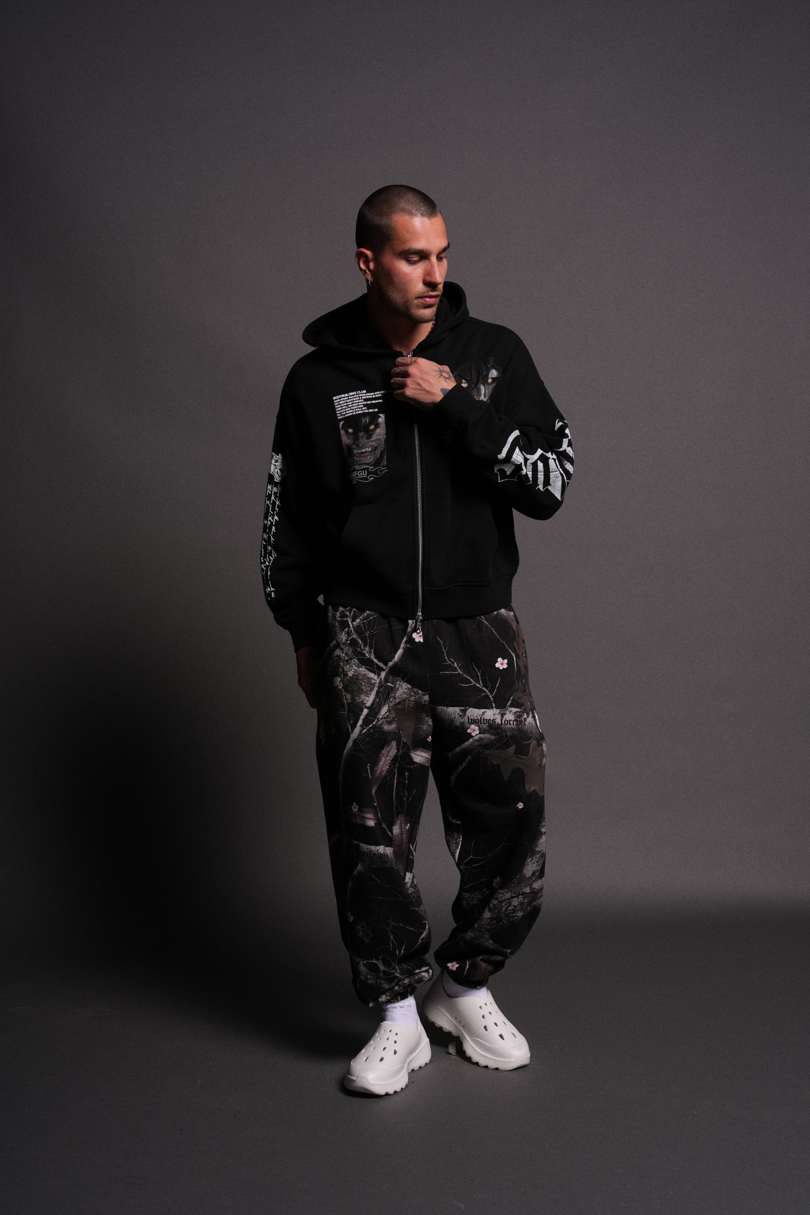 Hanma Legacy Darco Double Zip Hoodie in Black — imagem 5