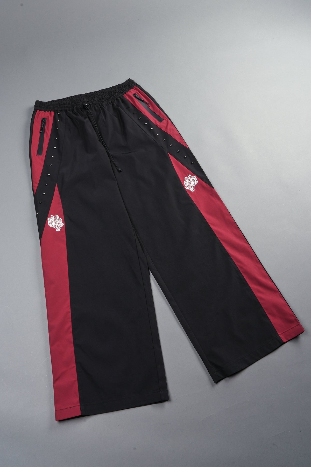 Lobo Chopper Brolic Track Pants In Black/Cherry Red