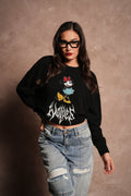 Minnie Mouse Hesh Premium Box Cut Ls Tee in Black