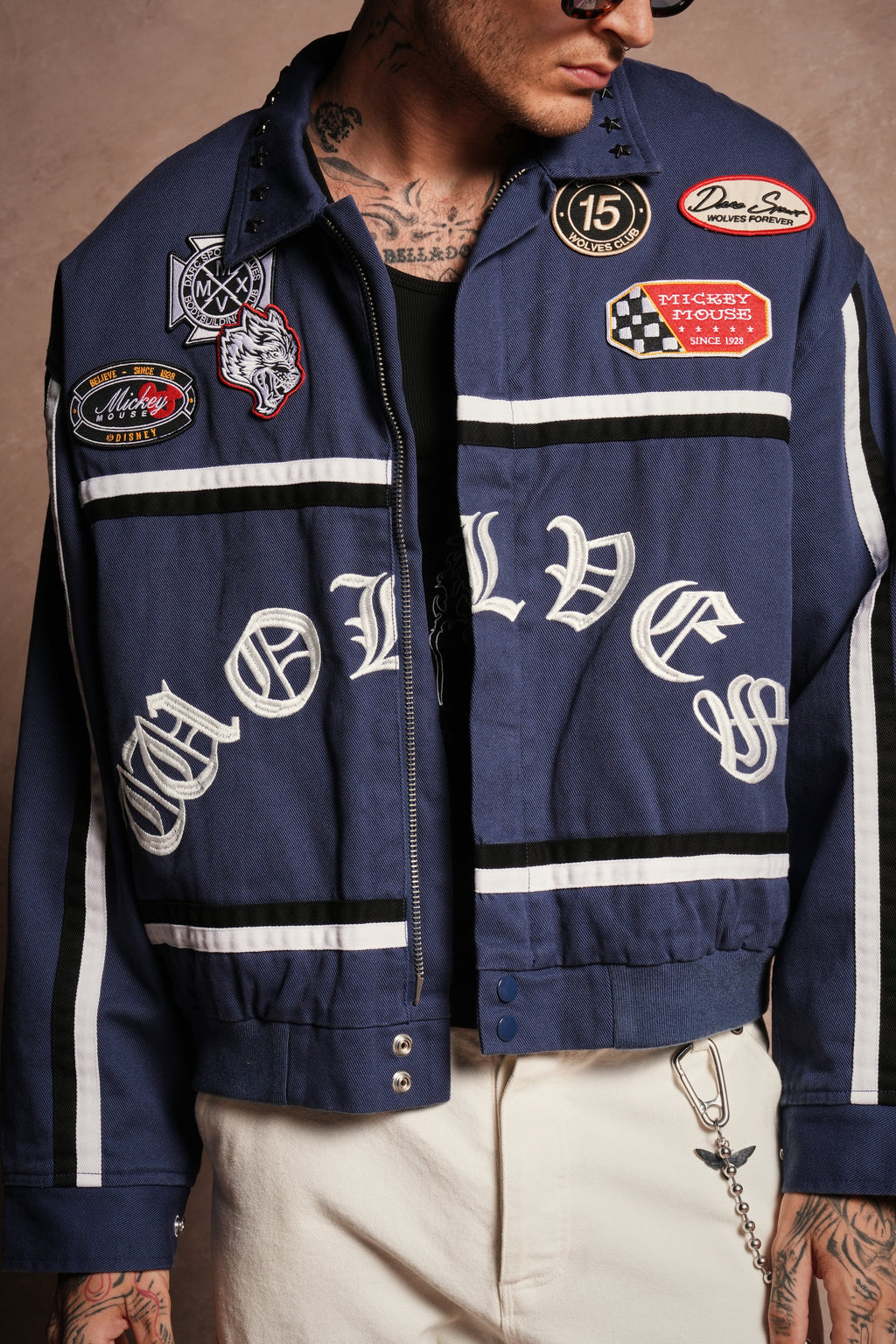Mickey Frvr Big Moe Jacket in Navy