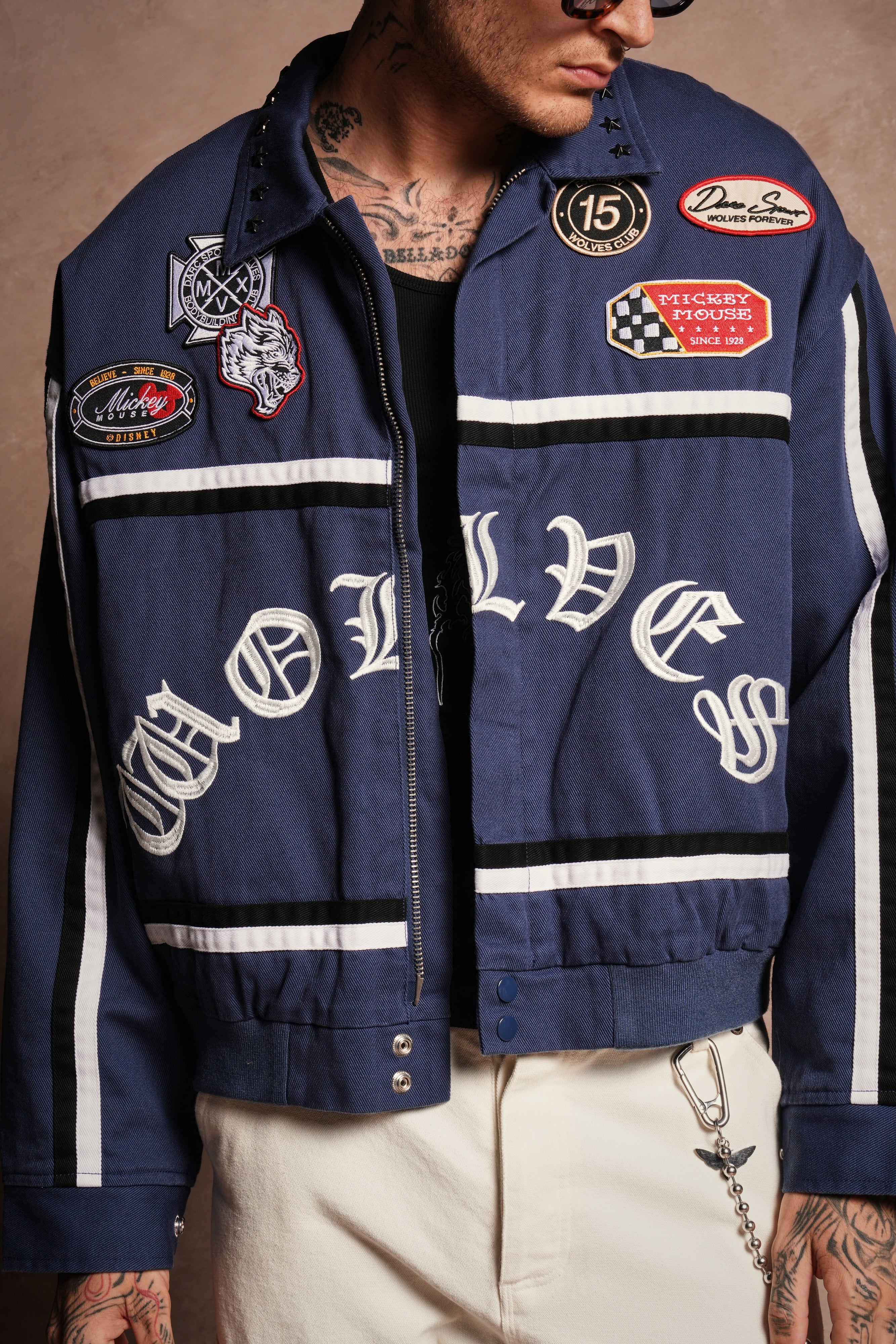 Mickey Frvr Big Moe Jacket in Navy