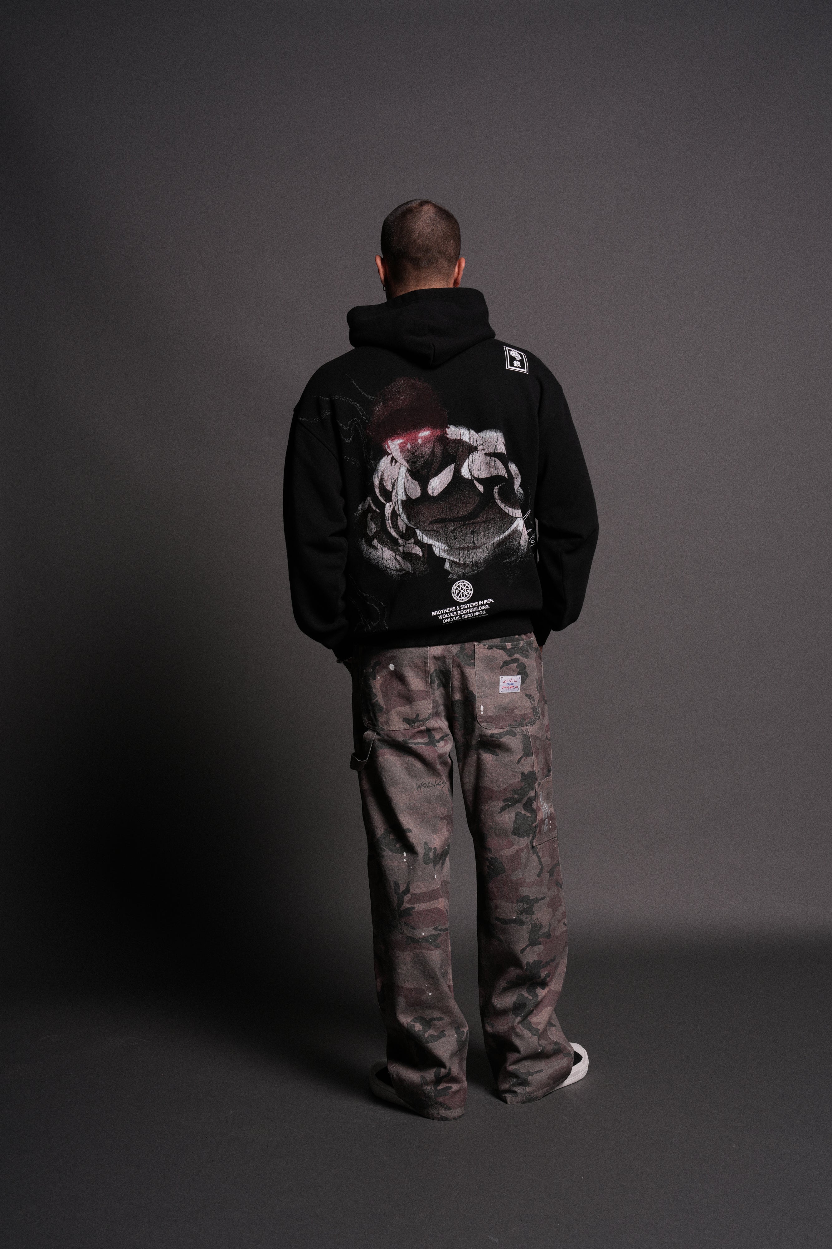 Baki Hanma "Pierce" Hoodie in Black — imagem 6
