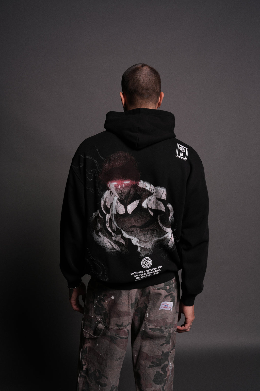Baki Hanma "Pierce" Hoodie in Black — imagem 4