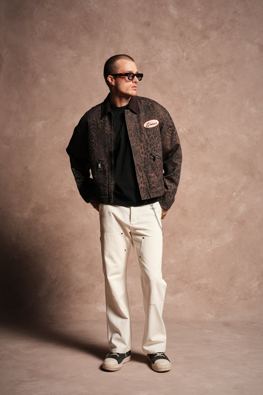 Wolves Script Patch Earl Jacket in Darc Brown Leopard