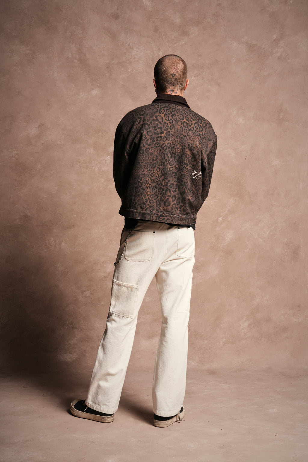 Wolves Script Patch Earl Jacket in Darc Brown Leopard