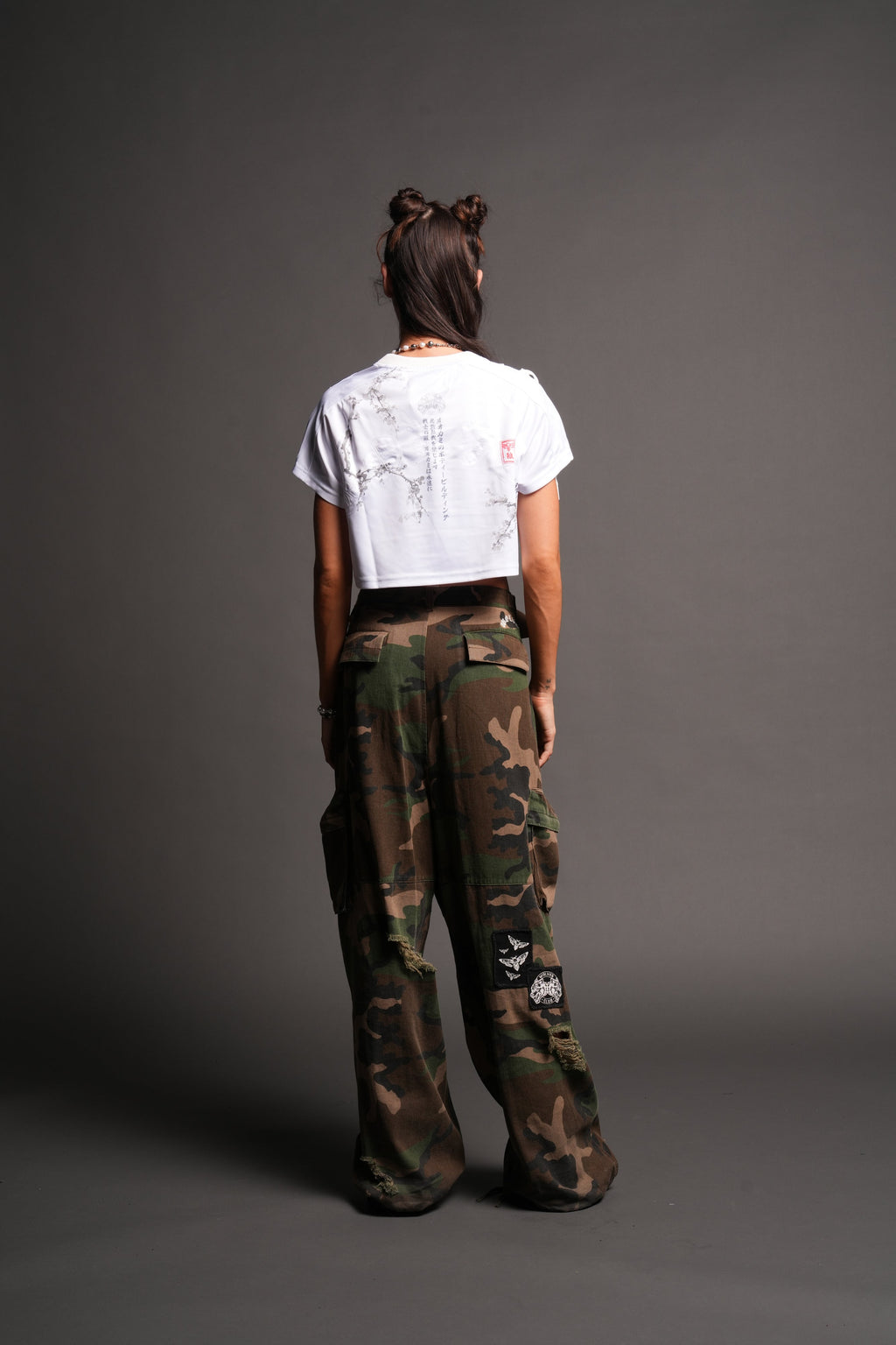 She Wave She Laced Crop Jersey Top in White — imagem 4
