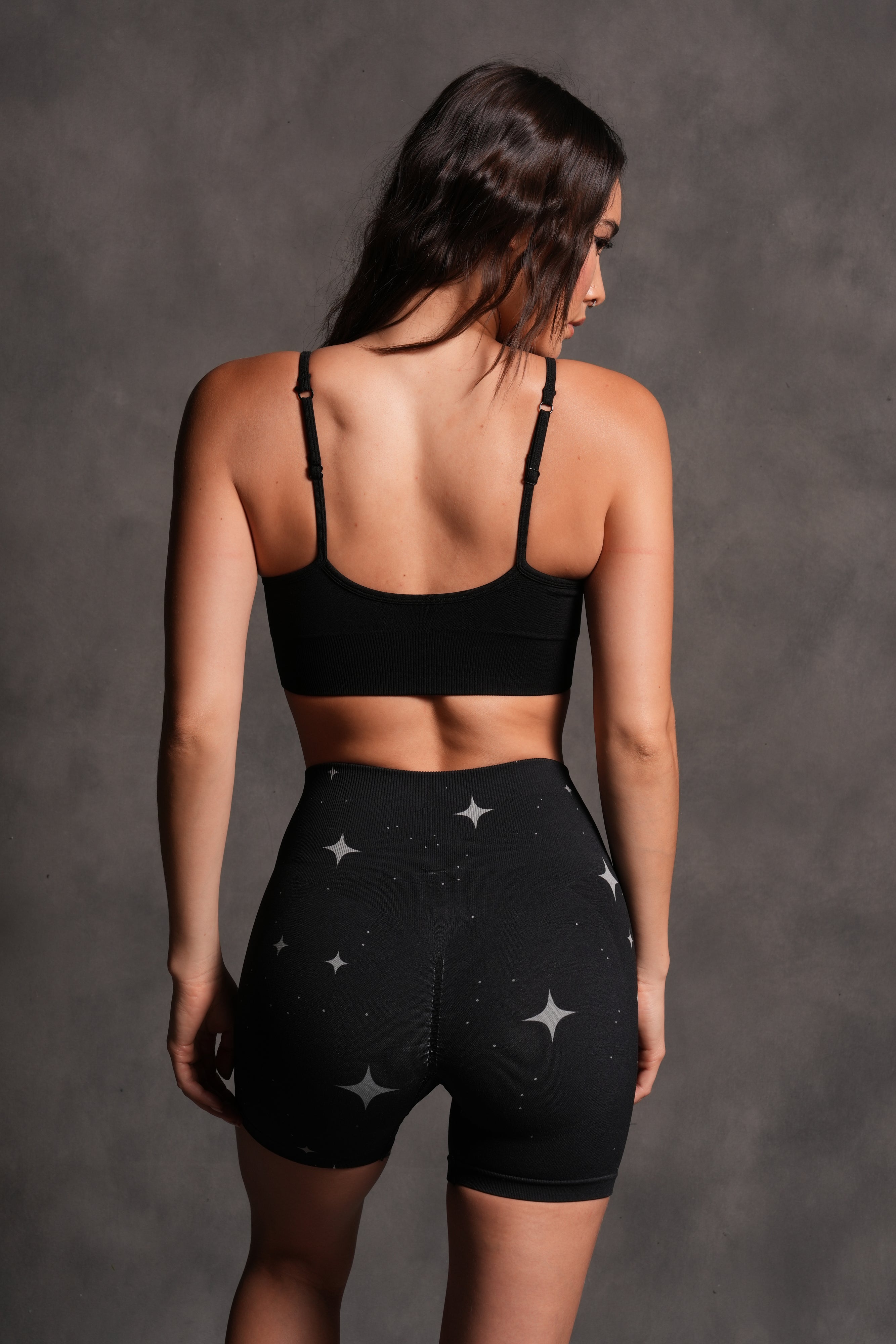 Darc Script Everson Seamless "Training" Shorts in Black/White Starry Night